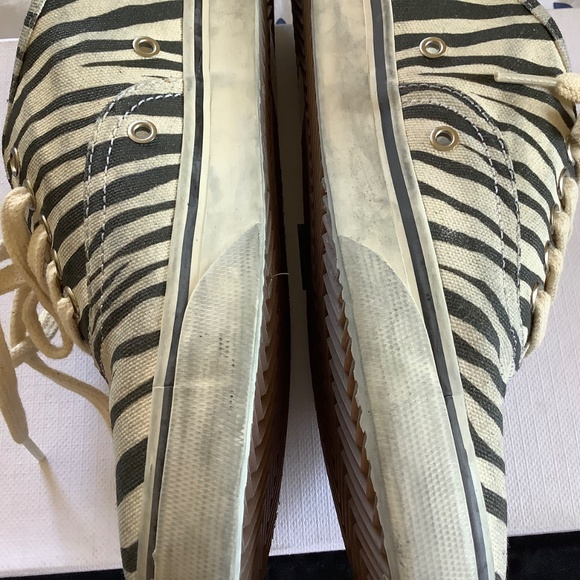 RE/DONE 70s Low Top Skate Sneaker Zebra Print Black White SZ 40 - Picture 10 of 15